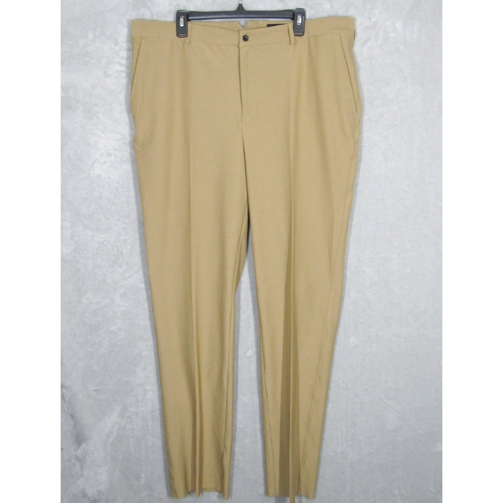 Dunning Men's Golf Pants Size 40 Tan Khaki Flat Front Stretch Performance Casual